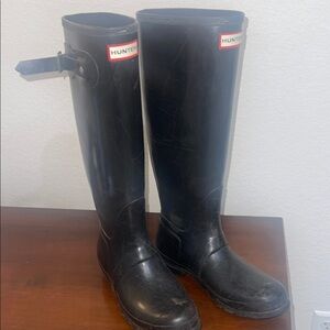 Hunter Black Tall Rain Boots